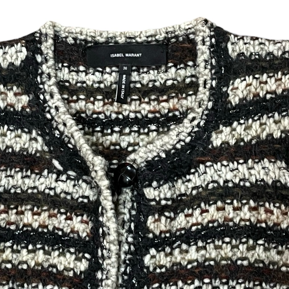 HTF Isabel Marant Bouclé Wool Blend Cardigan Sweater Jacket Sz 36 Made in Italy